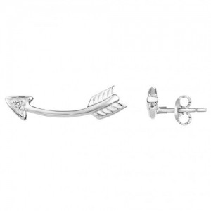 Boucles d'oreilles argent et oxydes motif flèches