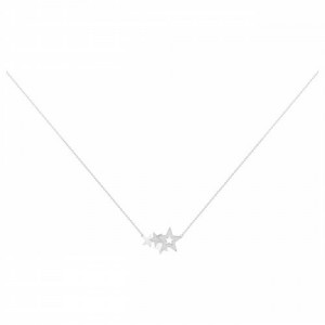 Collier argent oxyde Zirconium Etoiles