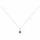 Collier argent oxyde Zirconium bleu goutte