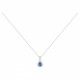 Collier argent oxyde Zirconium bleu goutte