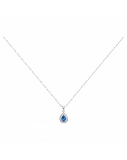 Collier argent oxyde Zirconium bleu goutte