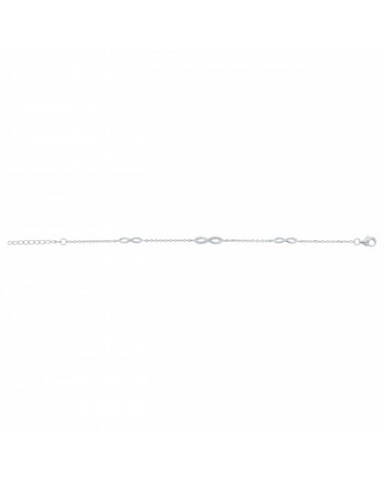 Bracelet Argent rhodié motif infini triple