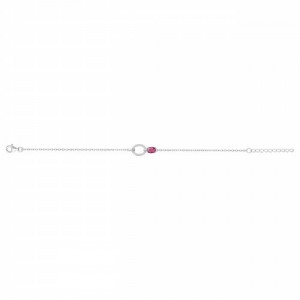 Bracelet Argent rhodié oxyde rouge