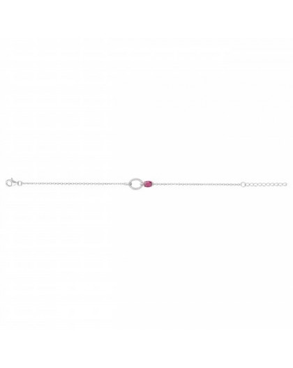 Bracelet Argent rhodié oxyde rouge
