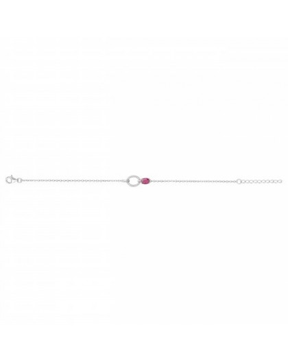 Bracelet Argent rhodié oxyde rouge