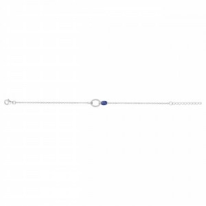 Bracelet Argent rhodié oxyde bleu