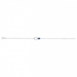 Bracelet Argent rhodié oxyde bleu