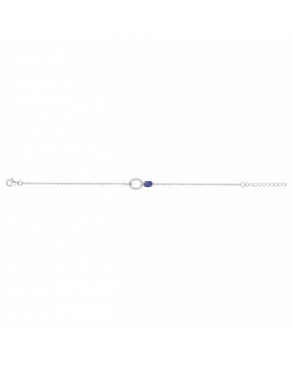 Bracelet Argent rhodié oxyde bleu