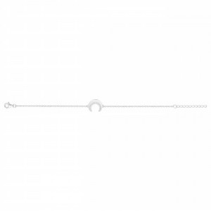 Bracelet Argent rhodié motif croissant de lune
