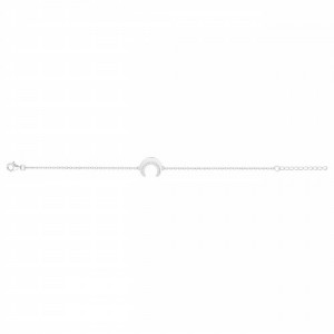 Bracelet Argent rhodié motif croissant de lune