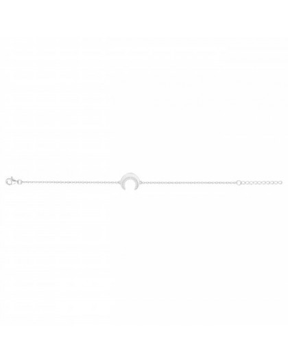 Bracelet Argent rhodié motif croissant de lune