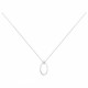 Collier Argent motif ovale oxydes