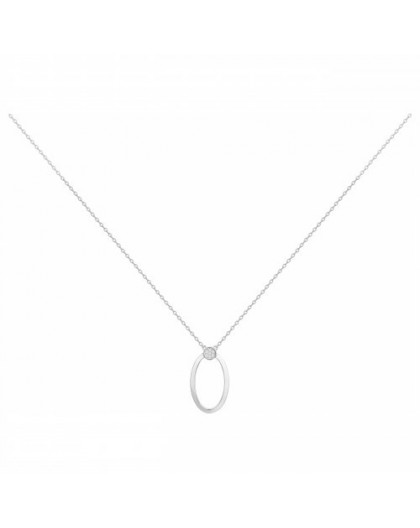 Collier Argent motif ovale oxydes