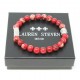 Bracelet Lauren Steven Jaspe de mer rouge taille L