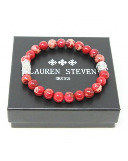 Bracelet Lauren Steven Jaspe de mer rouge taille L