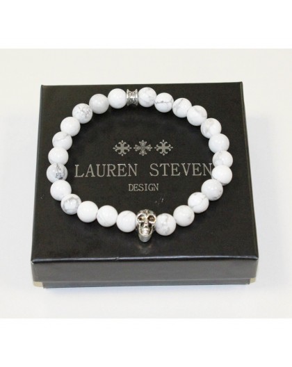 Bracelet Lauren Steven Howlite Blanche taille M