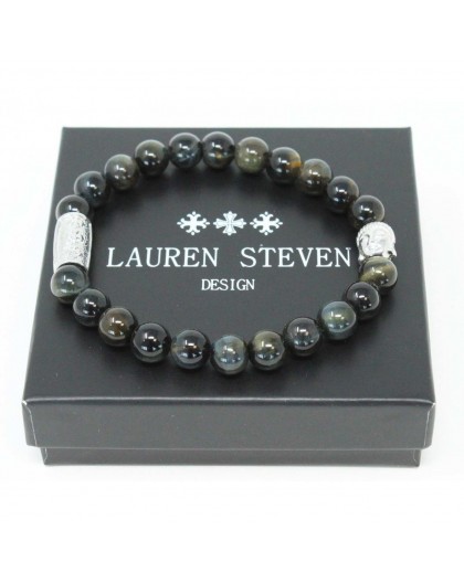 Bracelet Lauren Steven Oeil Tigre bleu taille L