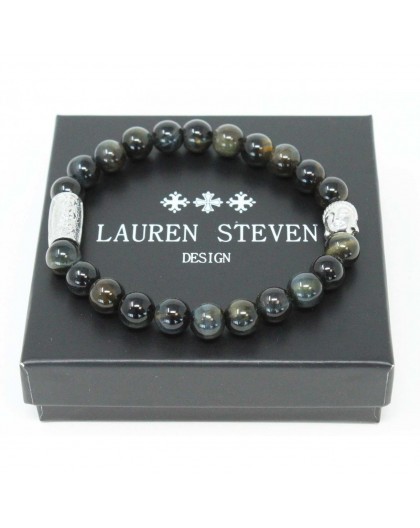 Bracelet Lauren Steven Oeil Tigre bleu taille L