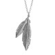 Collier argent massif motif plumes