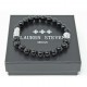 Bracelet Lauren Steven Agate noire taille L