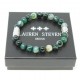 Bracelet Lauren Steven Agate verte taille L