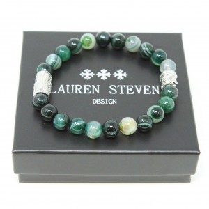 Bracelet Lauren Steven Agate verte taille L