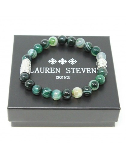 Bracelet Lauren Steven Agate verte taille L