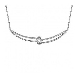 Collier Argent motif entrelacé pavage oxydes