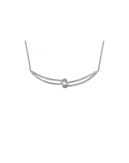 Collier Argent motif entrelacé pavage oxydes