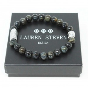 Bracelet Lauren Steven Oeil Tigre bleu taille M