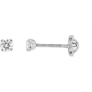 Boucles d'oreilles Or fermoir vis Oxydes zirconium