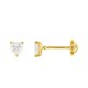 Boucles d'oreilles Or fermoir vis Oxyde Zirconium