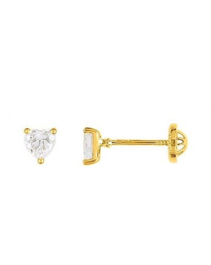 Boucles d'oreilles Or fermoir vis Oxyde Zirconium