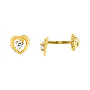 Boucles d'oreilles Or fermoir vis Coeur