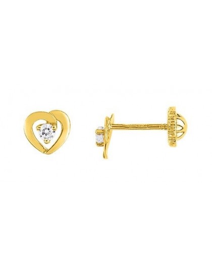 Boucles d'oreilles Or fermoir vis Coeur