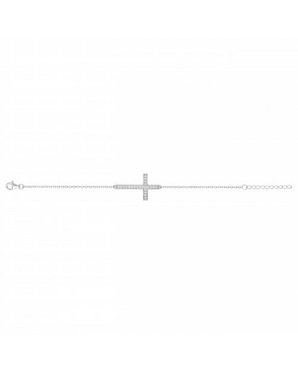 Bracelet Argent oxydes zirconium croix