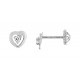 Boucles d'oreilles Or fermoir vis Coeur gris