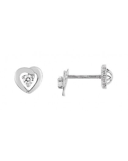 Boucles d'oreilles Or fermoir vis Coeur gris