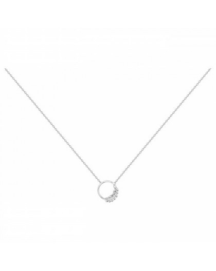 Collier Argent oxydes zirconium motif floral