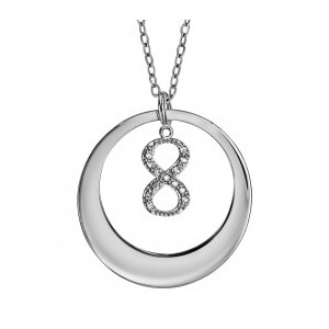 Collier Argent Huit infini cerclé gravable