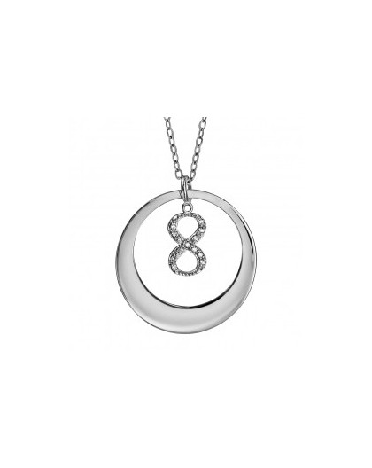 Collier Argent Huit infini cerclé gravable