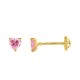 Boucles d'oreilles Or fermoir vis OZ coeur rose