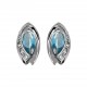 Boucles d'oreilles argent pierres bleues topaze