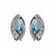 Boucles d'oreilles argent pierres bleues topaze