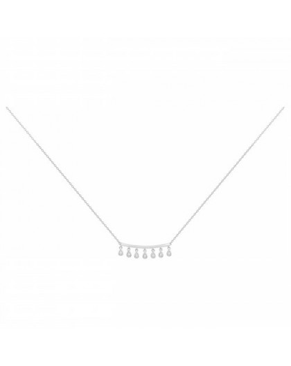 Collier Argent oxydes zirconium pampilles Gipsy
