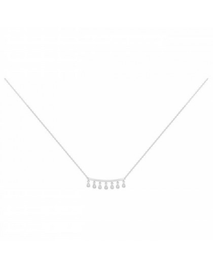 Collier Argent oxydes zirconium pampilles Gipsy