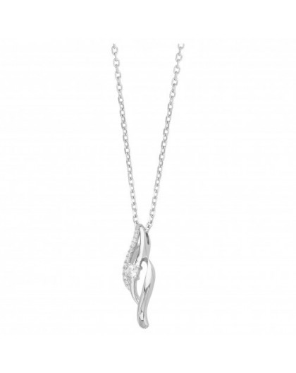 Collier Argent oxydes zirc volute