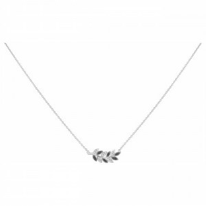 Collier Argent Oxydes de Zirc motif feuilles