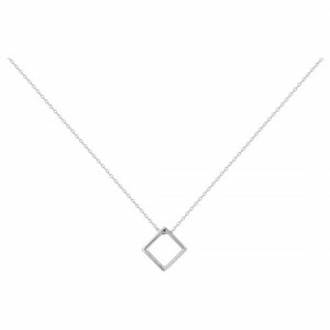 Collier Argent oxydes Zirc motif carré