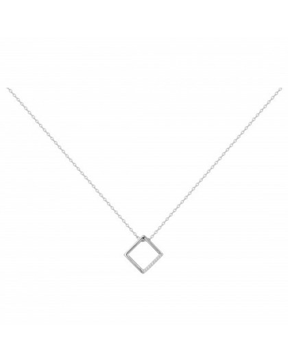 Collier Argent oxydes Zirc motif carré
